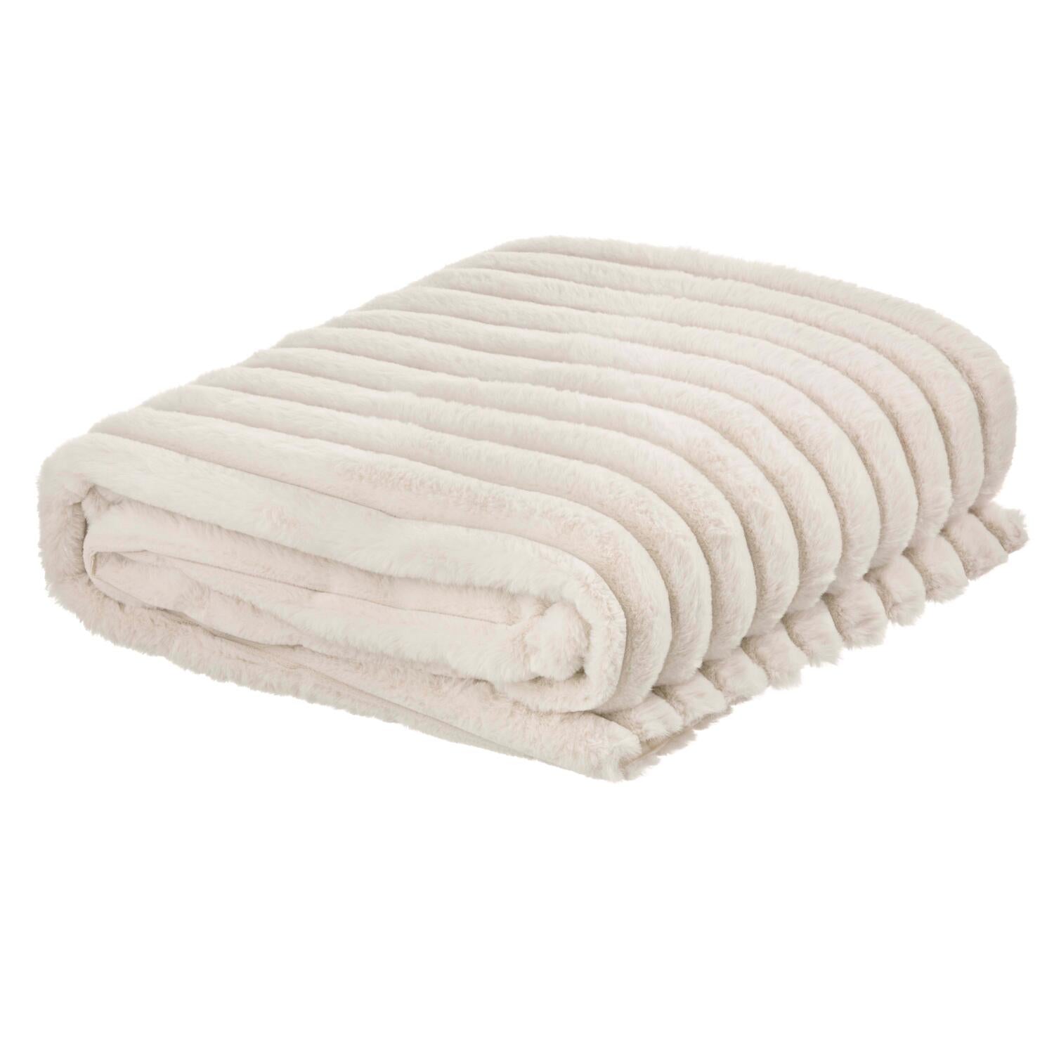 Pels tæppe, beige - 140x170 cm